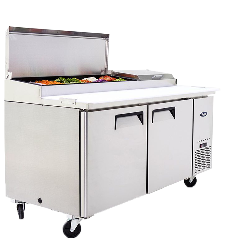 2 Door Pizza Prep Table open lid