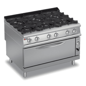 Six Burner Gas Cook Top with Full Length Gas Oven