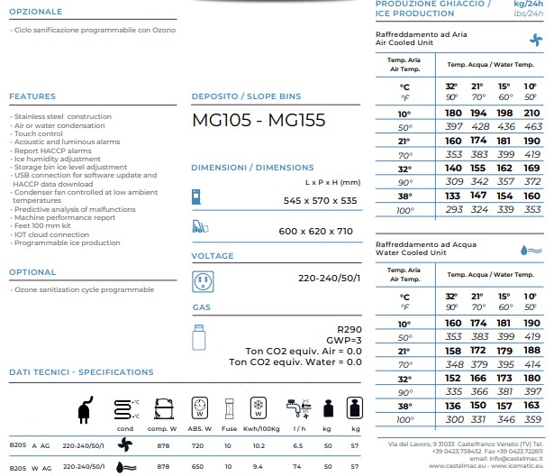 B205-A Flake ice specs